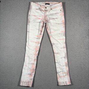 Levi's 421 Skinny White Tie Dye Jeans Juniors 32 x 32.5 Y2K Original
